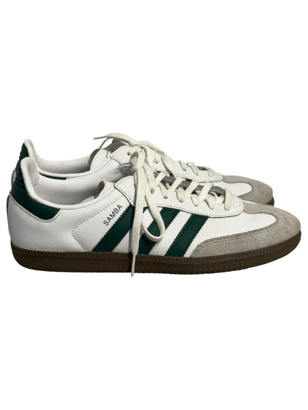 Adidas Samba Sneakers in White and Green Sz 7